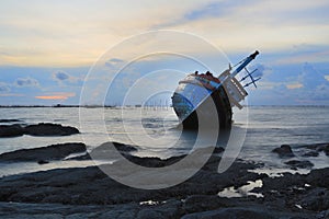 Shipwreck in Angsila Chonburi, Thailand