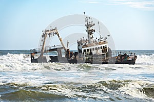 The shipwreck in the Atlantic ocean