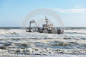 The shipwreck in the Atlantic ocean