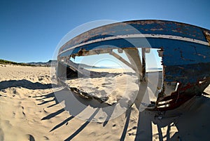 Shipwreck in the beach in Cadiz photo