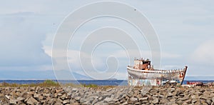 Shipwreck on a beach in Iceland