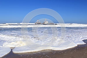 Shipwreck on a beach, Skeleton Coast
