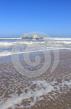 Shipwreck on a beach, Skeleton Coast