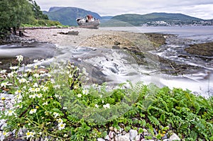 Shipwreck called the Old Boat of Caol,Corpach,Lochaber,Scotland,UK