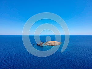 Shipwreck at Diakofti in Kythera island in Greece.