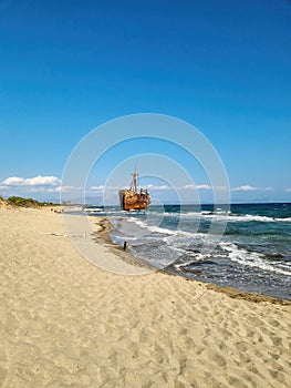 Shipwreck Dimitrios in Gytheio on the Peloponnese in Greece