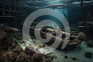 shipwreck that has been discovered and explored, with artifacts and treasures waiting to be found