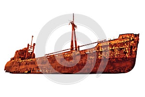 Shipwreck isolated on white