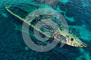 Shipwreck Michelle near the island Dugi otok in Adriatic sea, Croatia photo