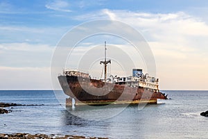 Shipwreck near Arrecife, Lanzarote. photo