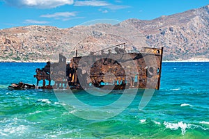 Shipwreck near Gramvousa island. Crete, Greece