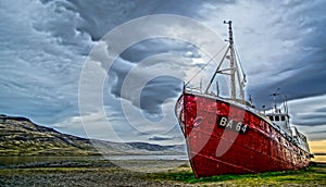 Shipwreck near Latrabjarg, Iceland