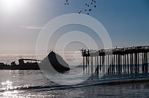 Shipwreck off the Californian Coast