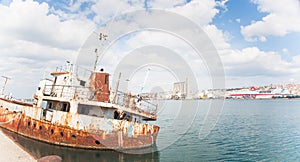 Shipwreck at the pier