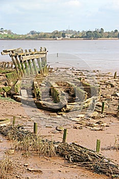 Shipwreck on the River Exe estuary