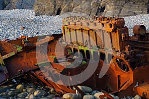 Shipwreck rusty remains