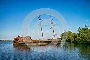 Shipwreck on the sea