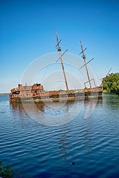 Shipwreck on the sea