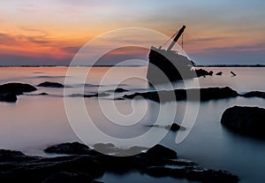 Shipwreck silhouette