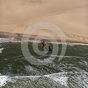 Shipwreck on Skeleton Coast, Namibia