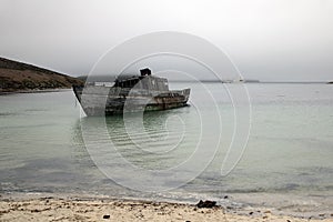 Shipwrecked boat in Coffin's Harbour