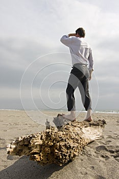 Shipwrecked businessman photo