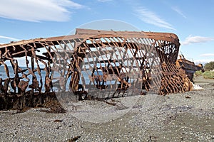 Shipwrecks along the coast in Punta Arenas, Chile