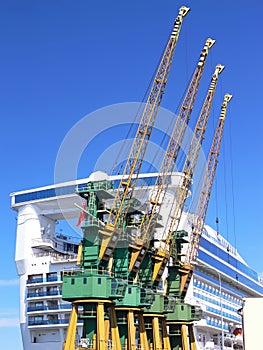 Shipyard cranes