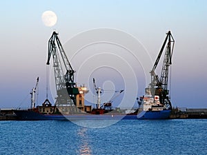 Shipyard cranes photo