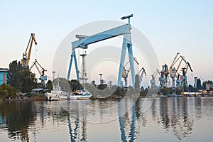 Shipyard cranes