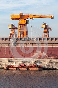 Shipyard Cranes and construction of ship