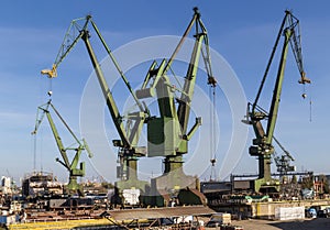 The shipyard cranes