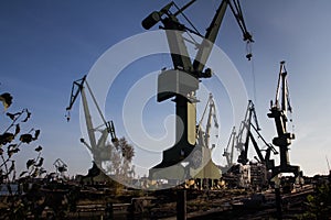 Shipyard cranes in Gdansk, Poland