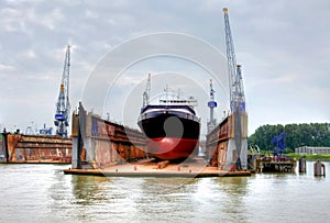 Shipyard in the eemhaven at the port of rotterdam,