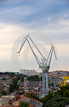 Shipyard industry, crane