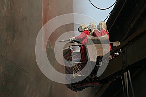 shipyard workers