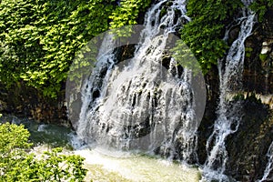 Shirahige Waterfall in Summer, Biei, Hokkaido, Japan