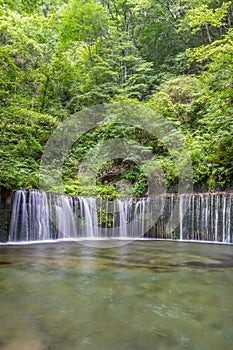 Shiraito Falls (Shiraito-no-taki) 3 Meters height waterfall but spread out over a 70 meter wide arch.