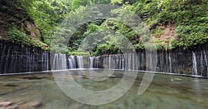 Shiraito Falls (Shiraito-no-taki) 3 Meters height waterfall but spread out over a 70 meter wide arch.
