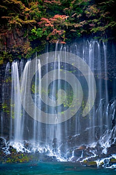 Shiraito waterfall in Autumn,Shizuoka, Japan