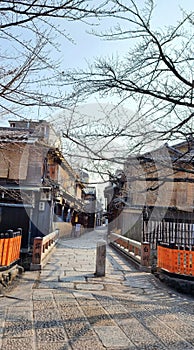 Shirakawa-dori Street in Gion is one of the districts in Kyoto