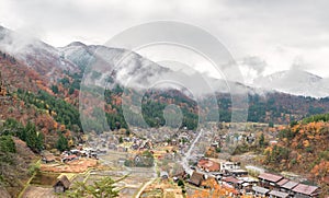 Shirakawa GÃÂ Vantage point at Autumn Japan photo