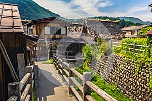 Shirakawa-go - May 27, 2019: The traditional buildings of the village of Shirakawa-go, Japan