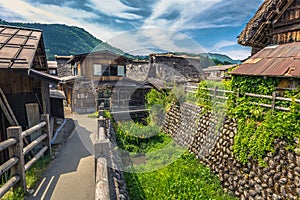 Shirakawa-go - May 27, 2019: The traditional buildings of the village of Shirakawa-go, Japan