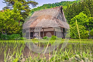 Shirakawa-go - May 27, 2019: The traditional buildings of the village of Shirakawa-go, Japan