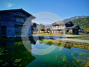 Shirakawa-go (ogimachi village) an autumn rains in Gifu Prefecture is known as a village of Gassho style house.