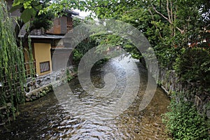 Shirakawa-minami-dori, the old town in Kyoto, Japan