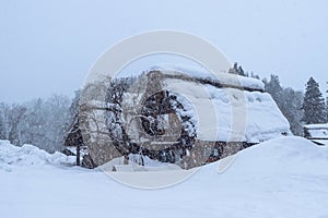 Shirakawago village in winter, UNESCO world heritage sites, Japan