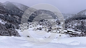 Shirakawago village in winter, UNESCO world heritage sites, Japan