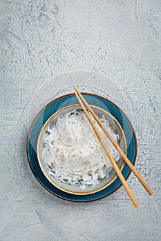 Shirataki noodles - gelatinous traditional Japanese noodles made from the konjac yam
